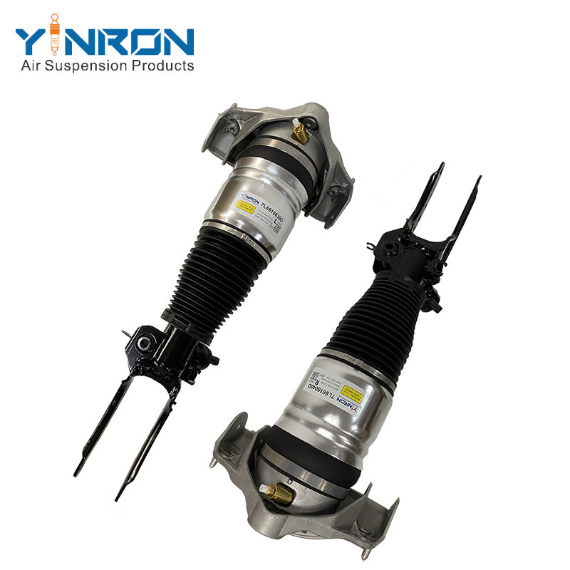 Front view of VW Touareg I 7L front air suspension strut pair with ADS (7L6616039D & 7L6616040D)
