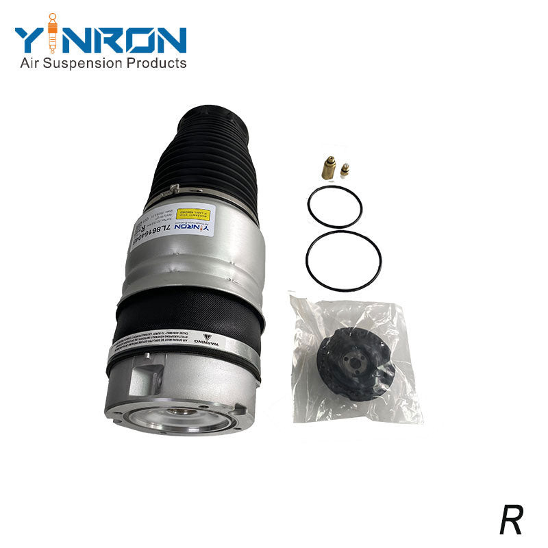 Top down vertical shot of VW Touareg I 7L front right air spring part number 7L6616404B