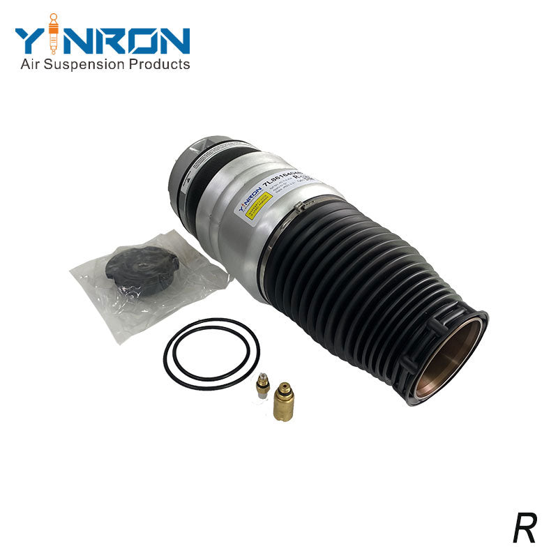 45-degree angled shot of VW Touareg I 7L front left air suspension spring 7L6616403B
