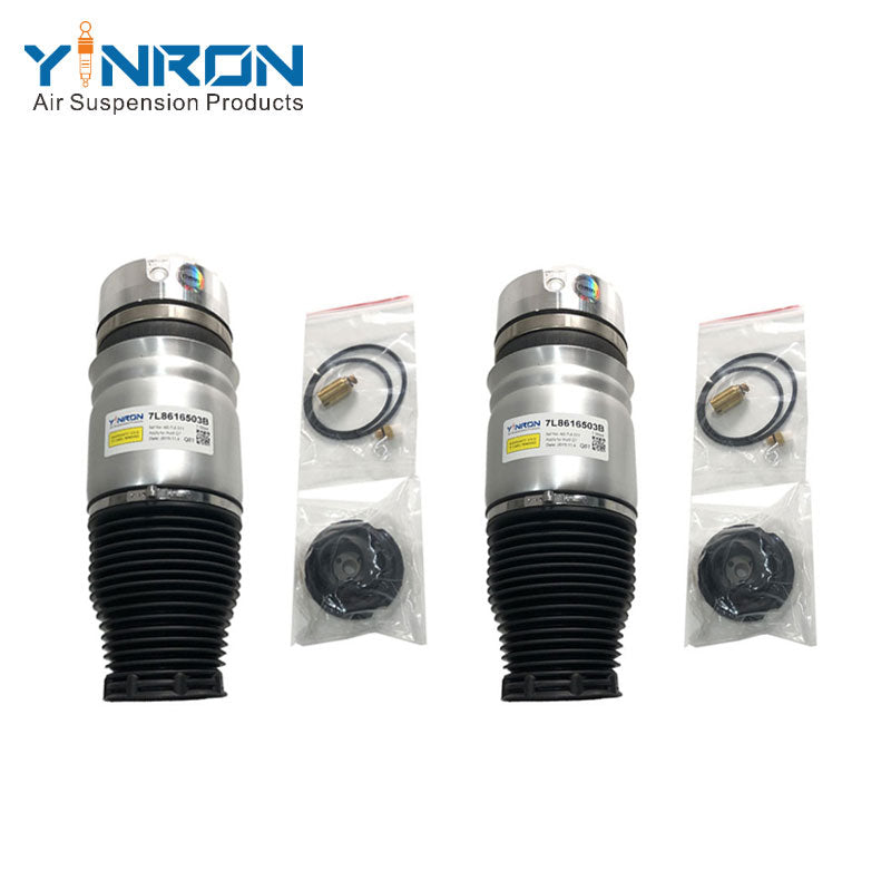 Flat laid pair display of VW Touareg I 7L rear air suspension springs (7L6616503B)