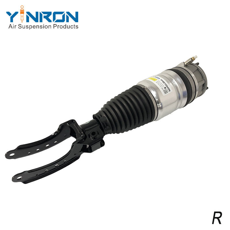  45 degree angled shot of VW Touareg II 7P right front CDC air suspension strut (7P6616040N)