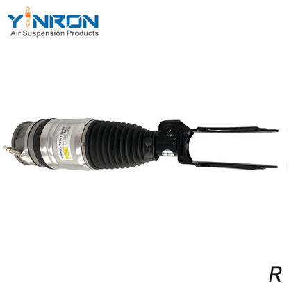 Top vertical overhead view of VW Touareg II 7P right front CDC air suspension strut (7P6616040N)