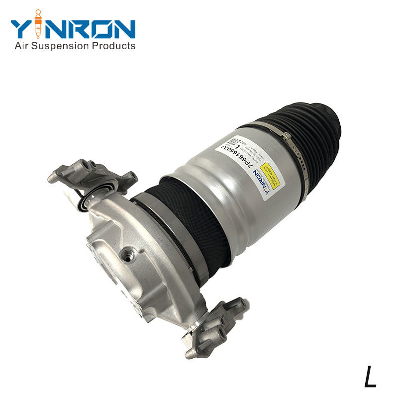 45° oblique angle view of VW Touareg II 7P rear left air suspension spring (7P6616503G)