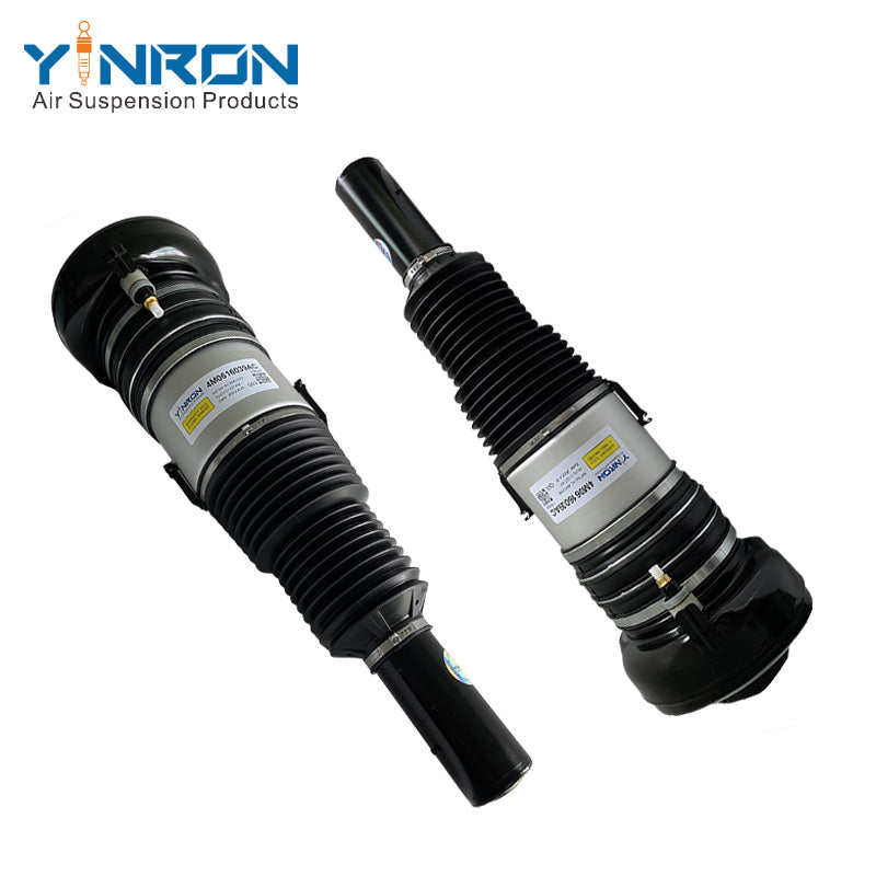 Full front view of VW Touareg III CR front air suspension strut with CDC pair (4M4616039J)