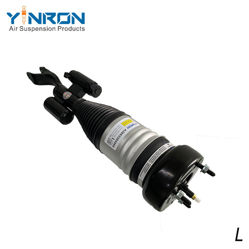 Top-down view of Mercedes C-Class W205 4Matic front left air strut showing mounting studs