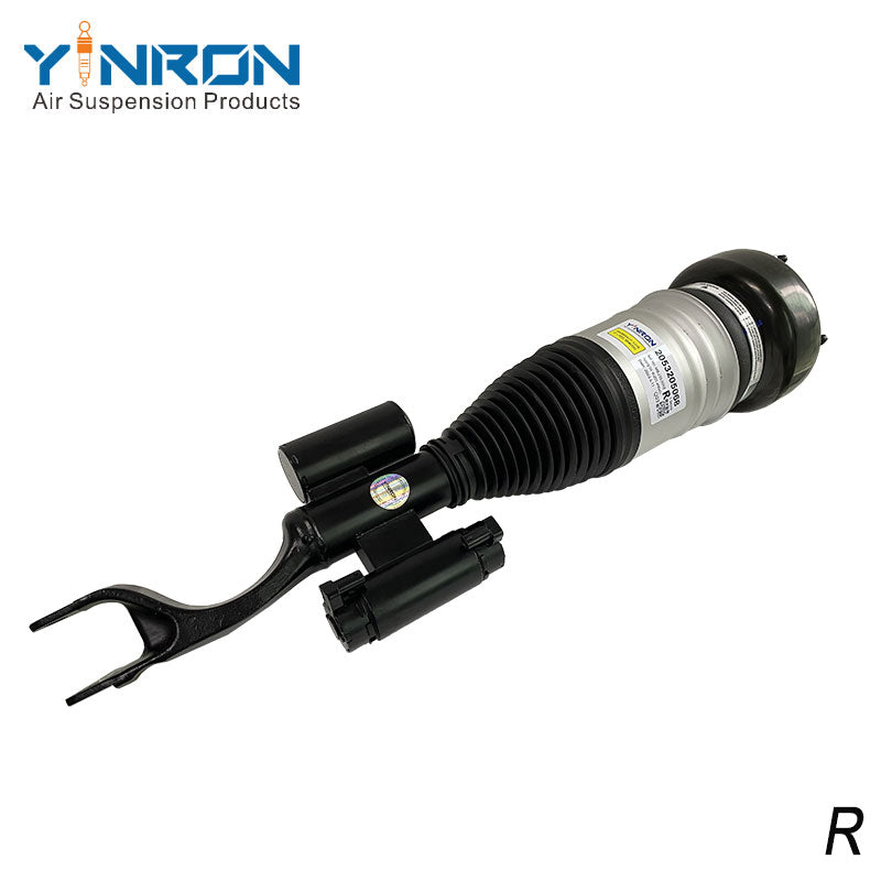 Side angle view of Mercedes W205 4Matic front right air suspension strut with ADS connector