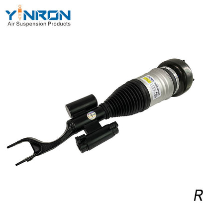 Side angle view of Mercedes W205 4Matic front right air suspension strut with ADS connector