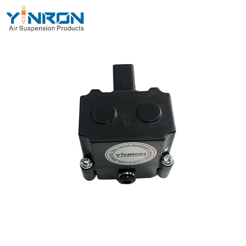 Rear flat view for BMW 7 Series F01 F02 air suspension valve block with warranty label (37206794465)